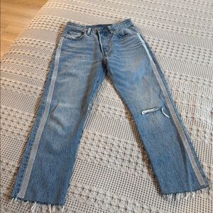 Levi's Blue Straight Leg Jeans with Rhinestone Side Trim